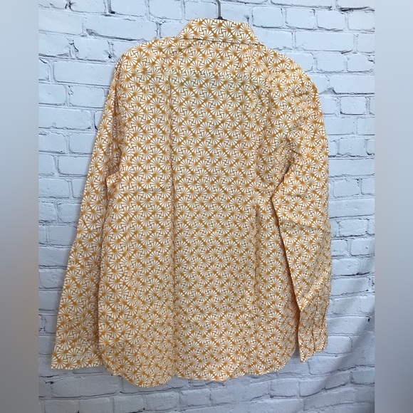 Express Men’s Abstract Orange Slim 1MX XL Tall Button Down Shirt NWT - Picture 3 of 7